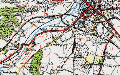 Old map of Thanington in 1920