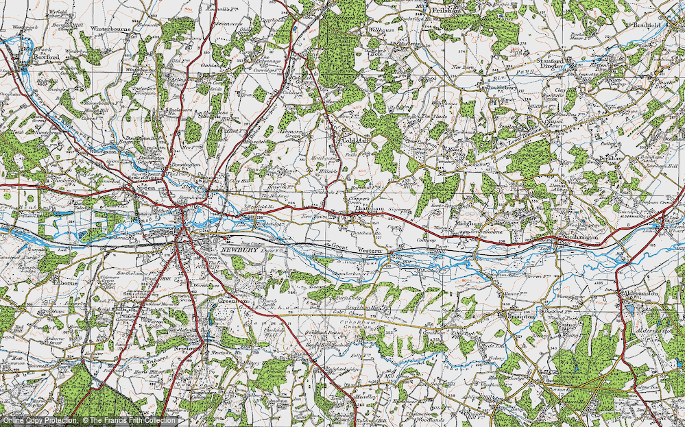 Old Map of Thatcham, 1919 in 1919