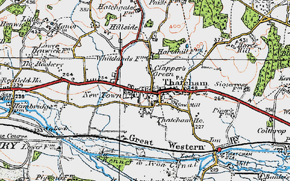 Old map of Thatcham in 1919