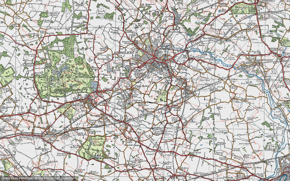 Old Map of Thatto Heath, 1923 in 1923