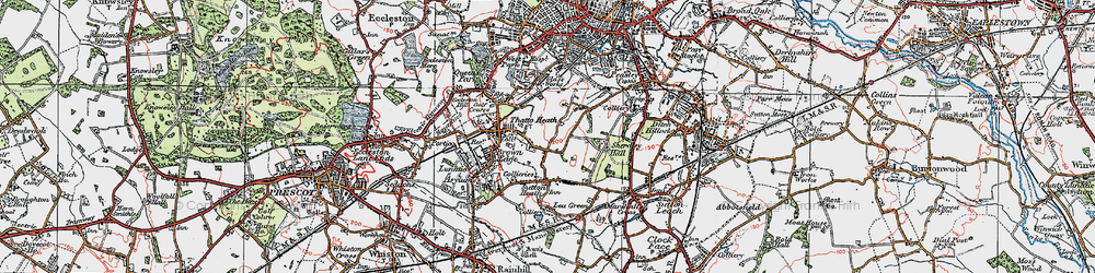 Old map of Thatto Heath in 1923