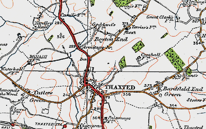 Old map of Thaxted in 1919