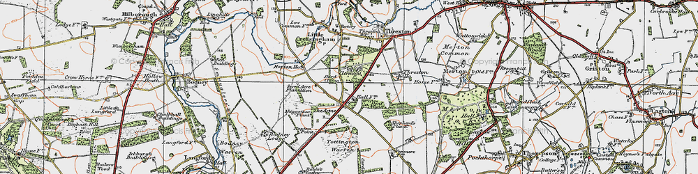 Old map of Bodney Camp in 1921