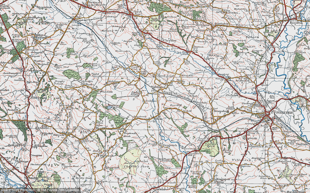 Old Map of The Bents, 1921 in 1921