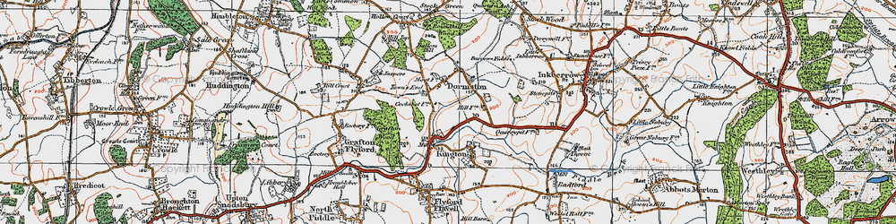 Old map of The Bourne in 1919
