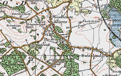 Old map of Swithland Wood in 1921