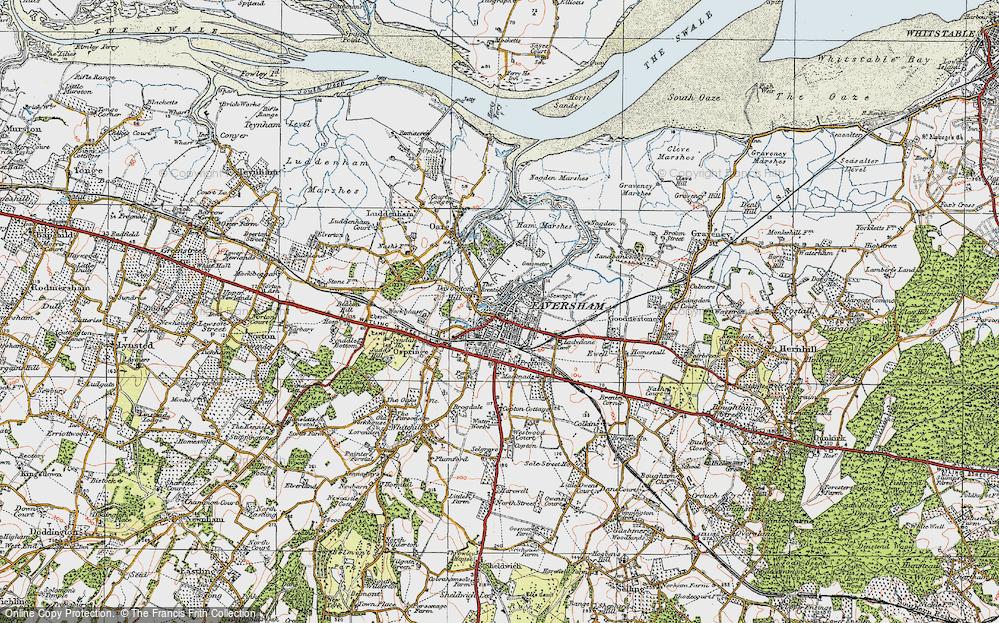 Old Map of The Brents, 1921 in 1921