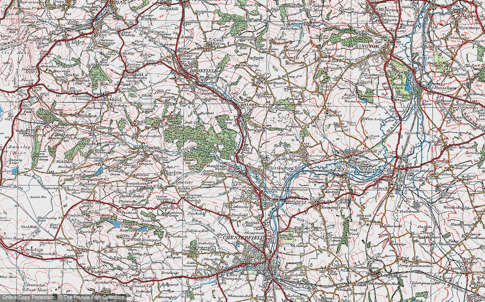 Old Map of The Brushes, 1923 in 1923