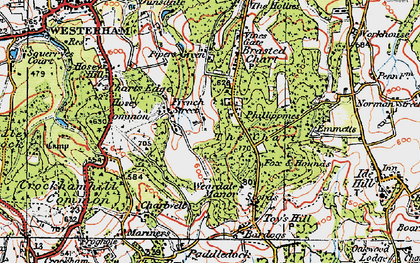 Old map of The Chart in 1920