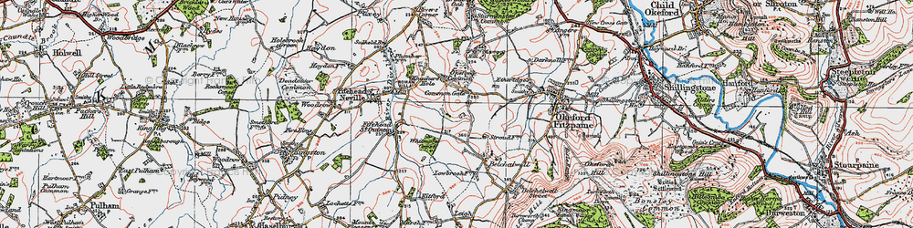 Old map of Banbury Hill (Fort) in 1919