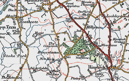 Old map of The Common in 1921