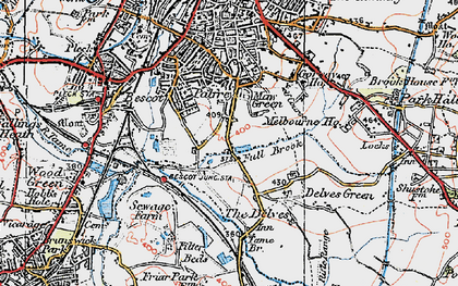 Old map of The Delves in 1921