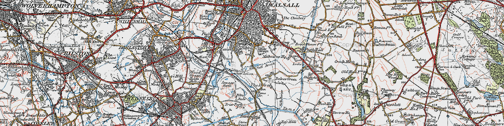 Old map of The Delves in 1921