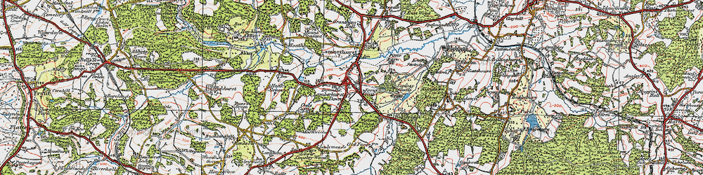 Old map of Wiskett's Wood in 1920