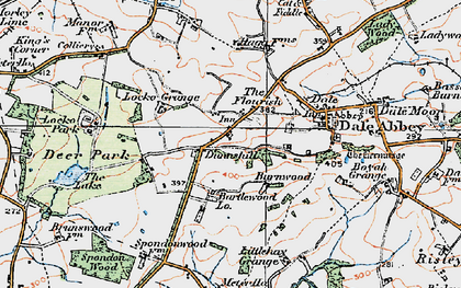 Old map of Burnwood in 1921
