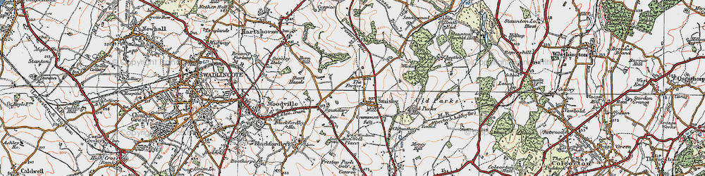 Old map of The Forties in 1921