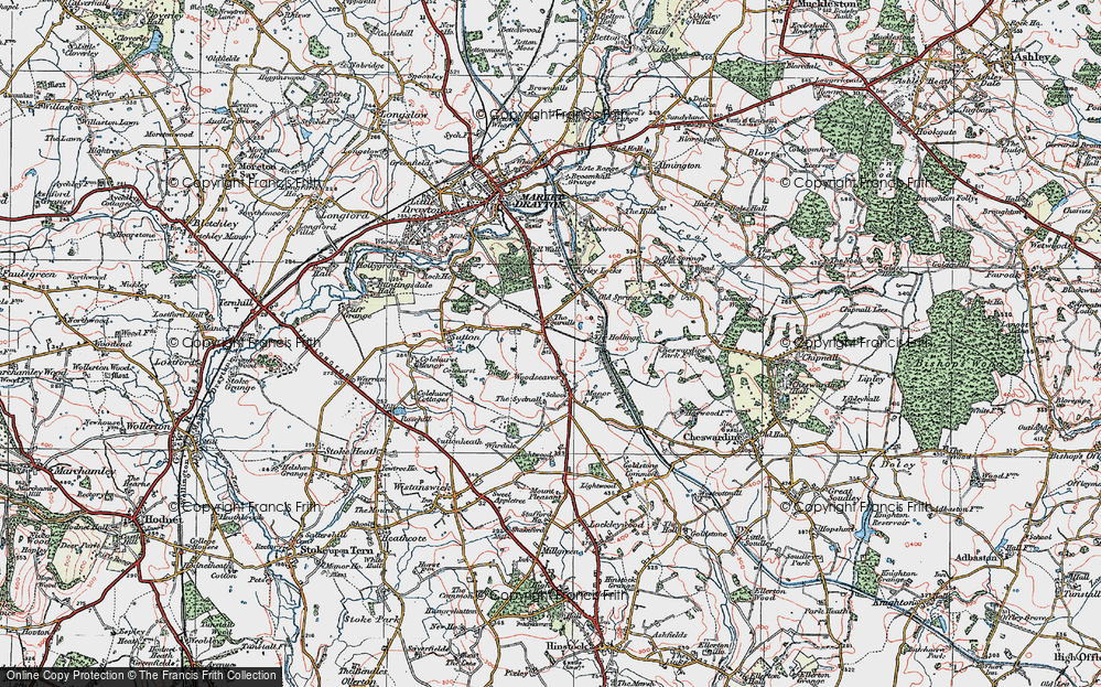 Old Map of The Four Alls, 1921 in 1921