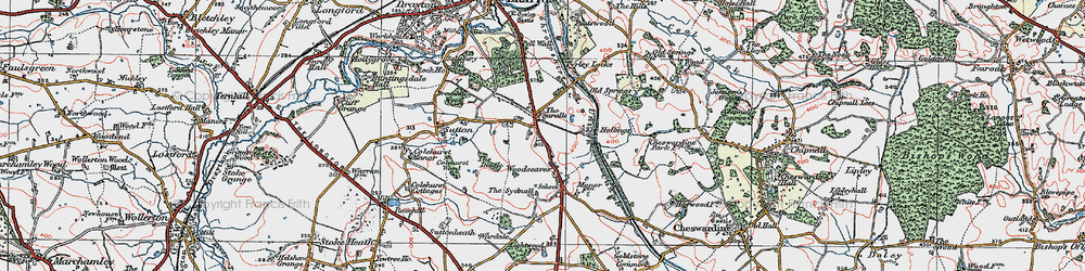 Old map of The Four Alls in 1921