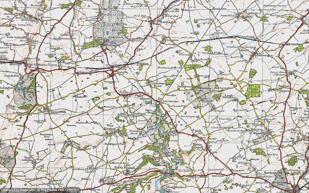 Old Map of The Gibb, 1919 in 1919