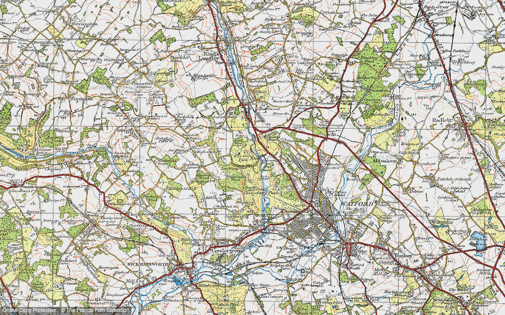 Old Map of Historic Map covering Grove Mill, The in 1920