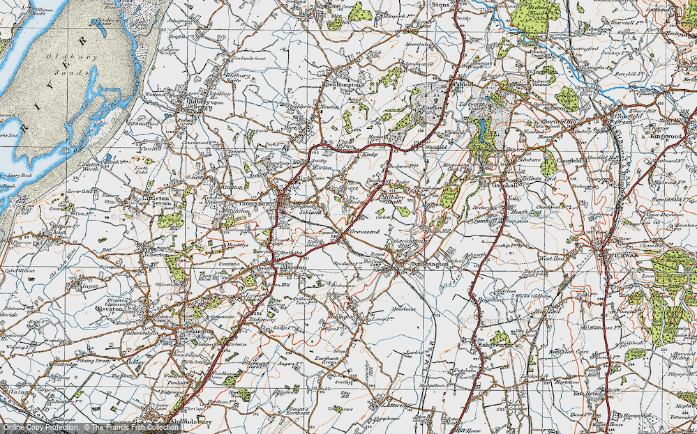 Old Map of Historic Map covering Grovesend in 1919