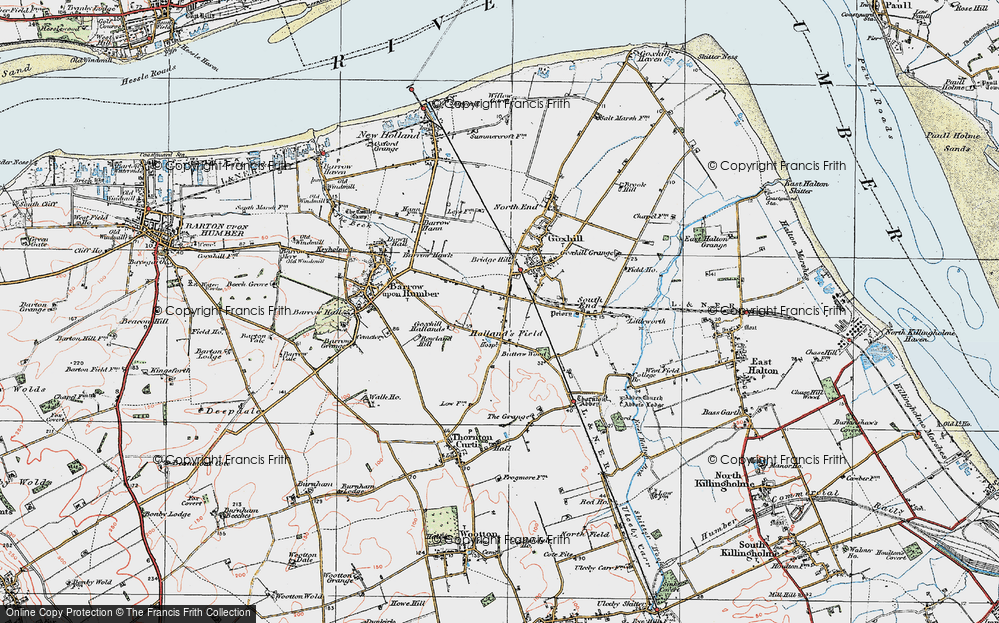 Old Map of The Hallands, 1924 in 1924