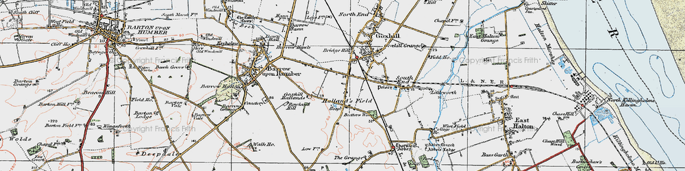 Old map of The Hallands in 1924