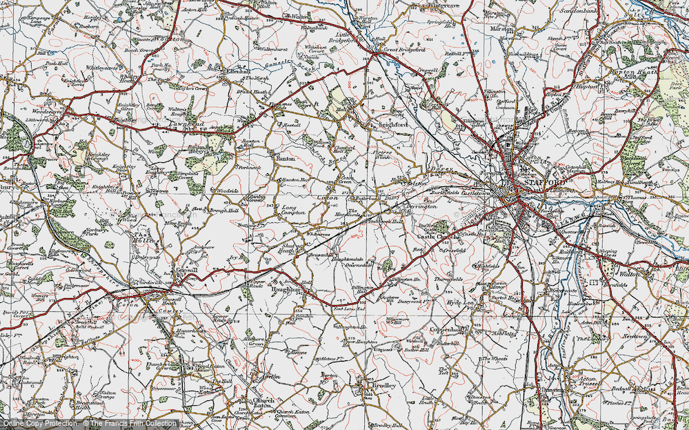 Old Map of The Handfords, 1921 in 1921