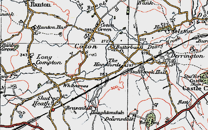 Old map of The Handfords in 1921