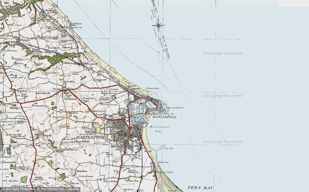Old Map of The Headland, 1925 in 1925
