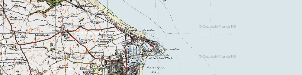 Old map of The Headland in 1925