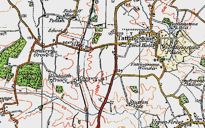 Old map of Brantham Court in 1921
