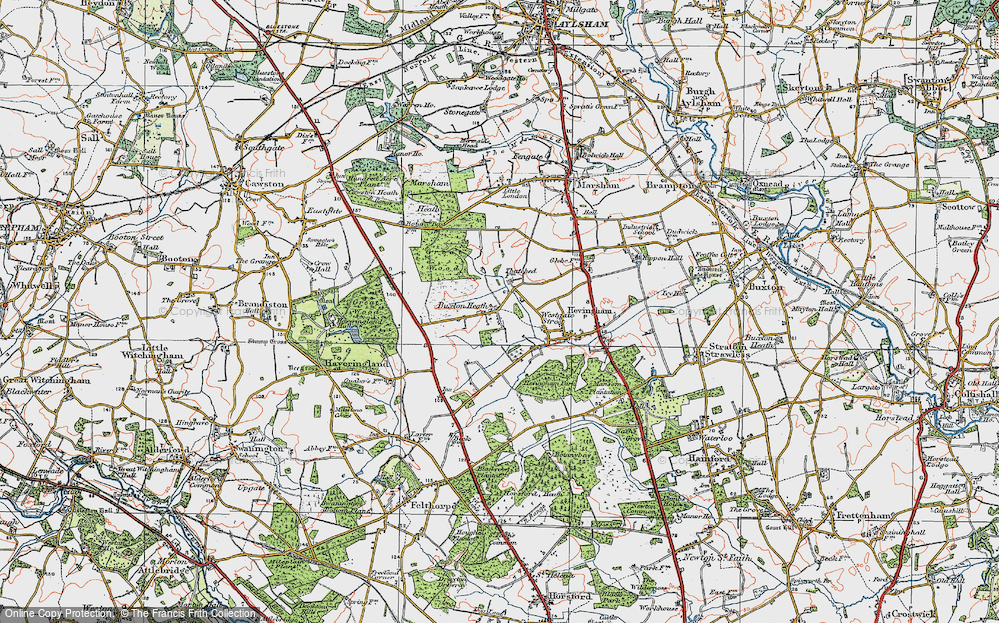 Old Map of The Heath, 1922 in 1922