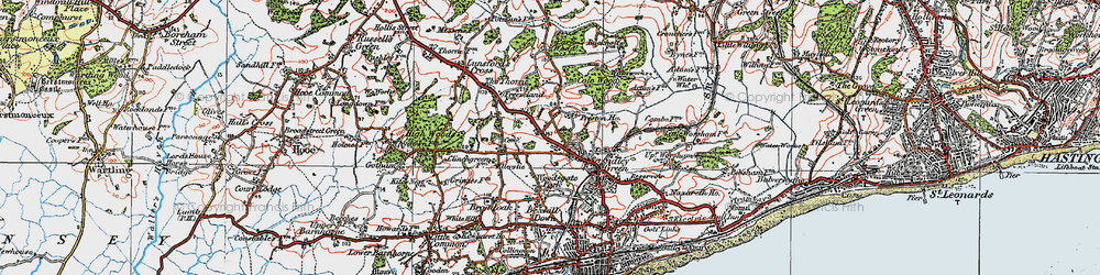 Old map of The Highlands in 1921