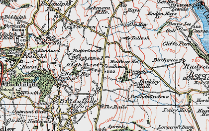 Old map of Butterlands in 1923