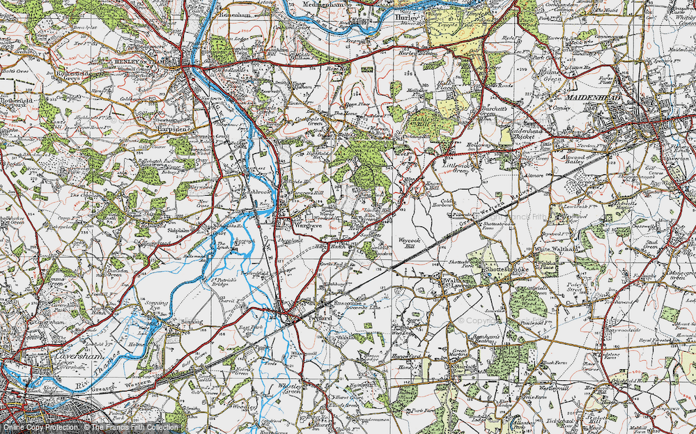 Old Map of Historic Map covering Yeldall Manor in 1919
