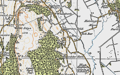 Old map of Whitbarrow Scar in 1925
