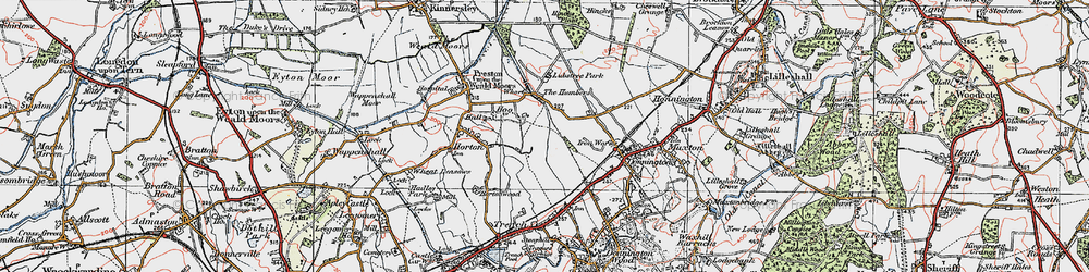 Old map of The Humbers in 1921