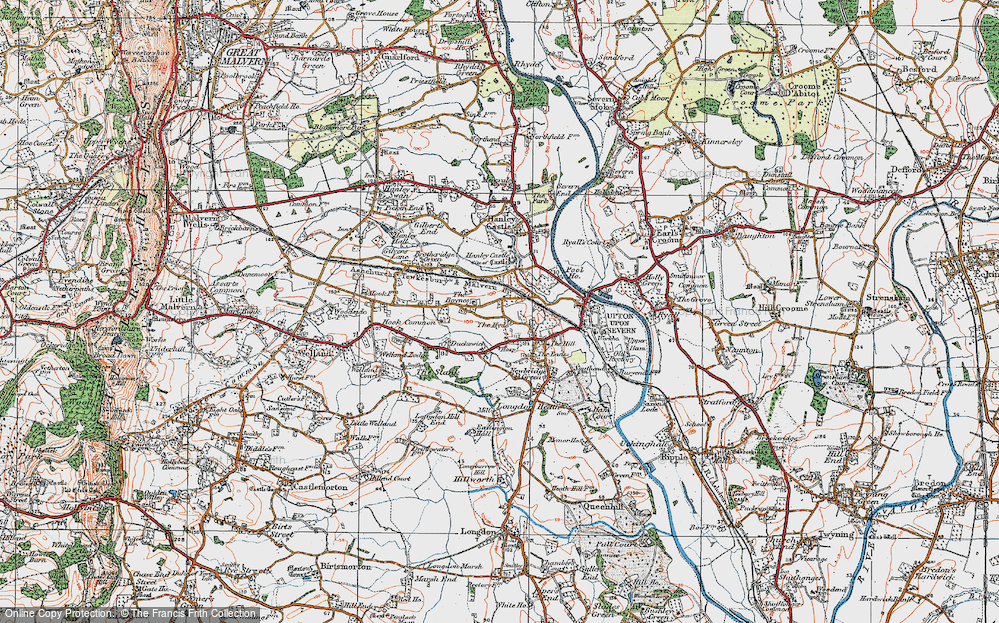 Old Map of Historic Map covering Boynes, The in 1920