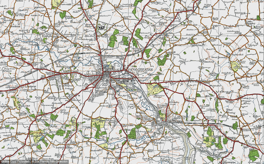 Old Map of The Hythe, 1921 in 1921