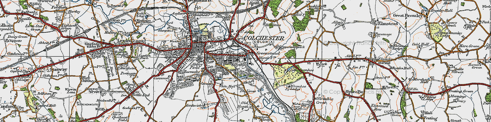 Old map of The Hythe in 1921