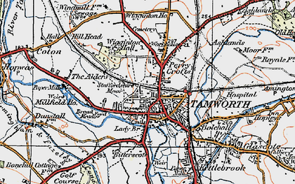 Old map of The Leys in 1921