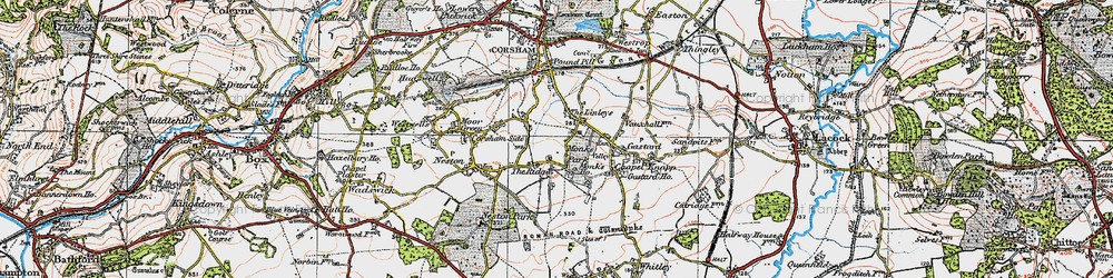 Old map of The Linleys in 1919