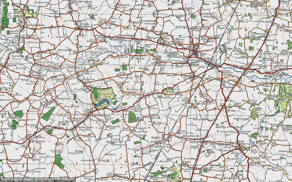 Old Map of Historic Map covering Ellesmere in 1920