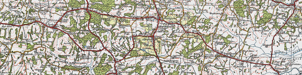 Old map of Brickhurst Wood in 1921