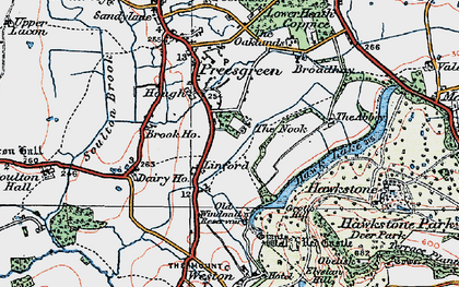 Old map of Hawkstone Park in 1921