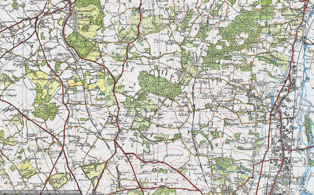Old Map of The Ridgeway, 1920 in 1920