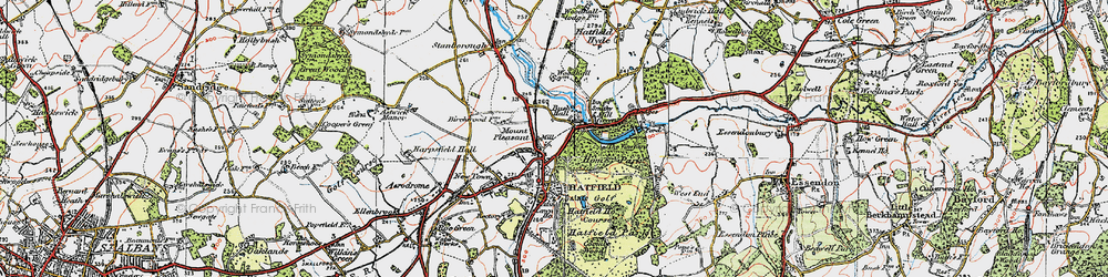 Old map of The Ryde in 1920