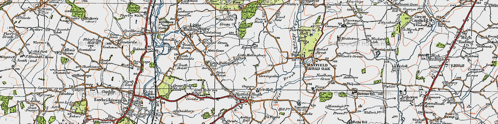 Old map of The Ryes in 1919