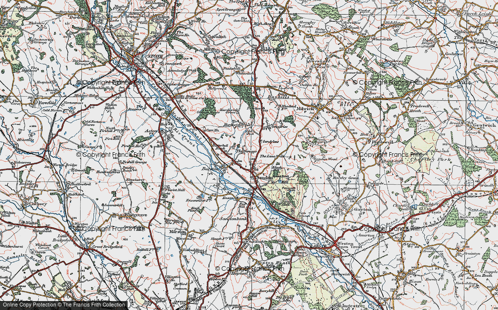 Old Map of The Shruggs, 1921 in 1921